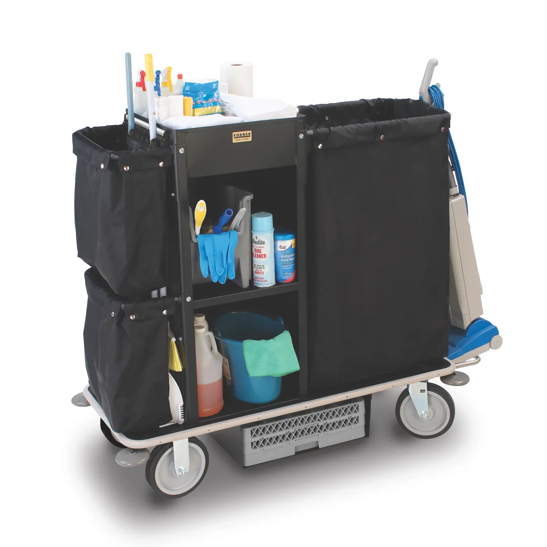 Forbes Industries 2155A Steel Regen Housekeeping Cart w/ (3) Shelves