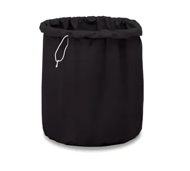 Forbes Industries 22-CL-E Laundry Bag w/ Cloth with Drawstring, Round Bottom, Black 