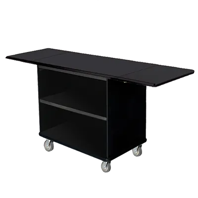 Forbes Industries 4792-EN Black Laminate Beverage Cart w/ (2) Shelves & (2) Drop Leaves 
