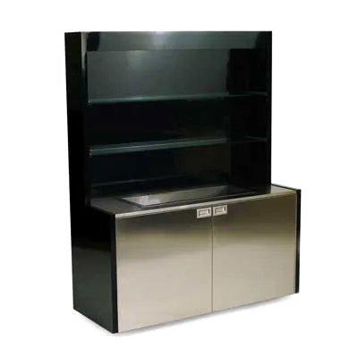 Forbes Industries 4883 Mobile Back Bar w/ (2) Stainless Steel Doors & (2) Shelf Top Section - 62"W x 23-1/2"D x 78"H