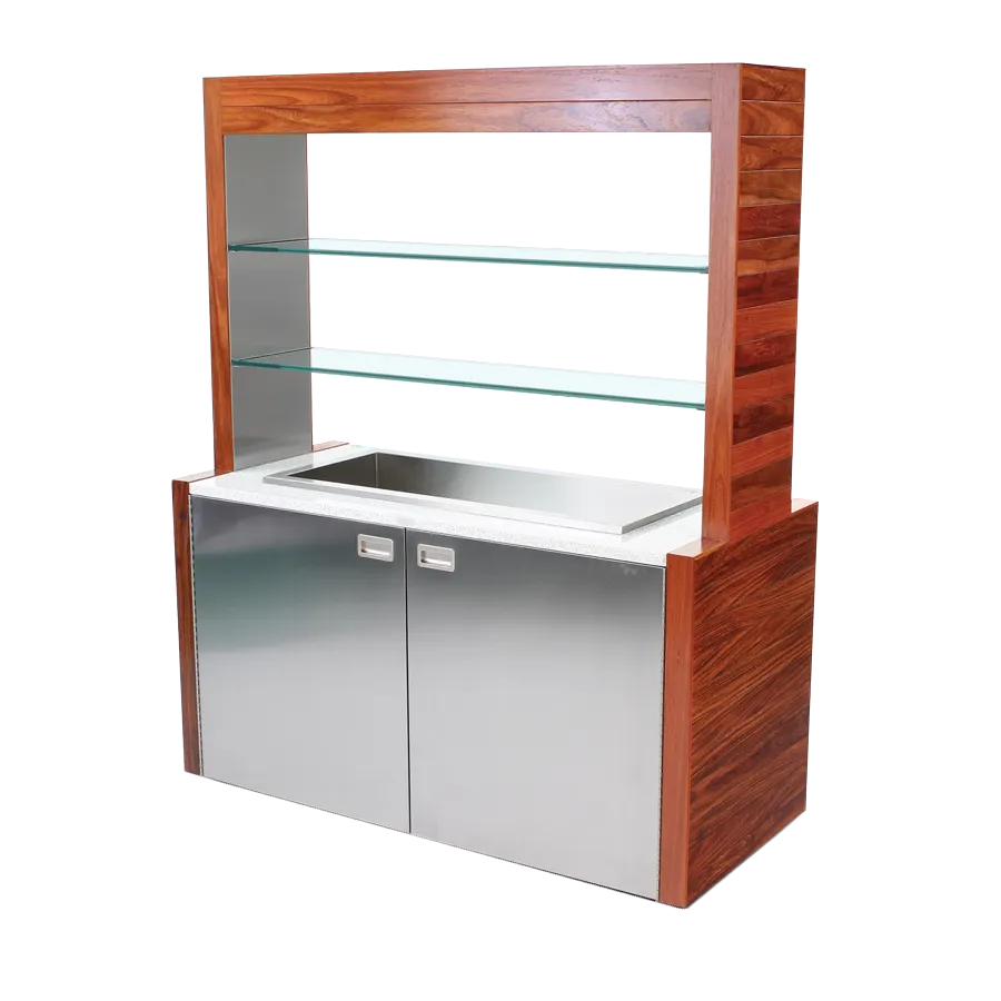Forbes Industries 4885 Portable Mobile Back Bar w/ Stainless Steel Doors and Avonite Countertop - 62"W x 27-1/2"D x 78"H 