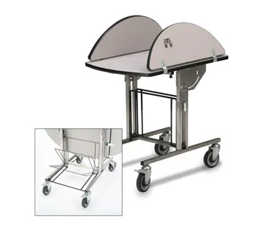Forbes Industries 4960-WDS Service Table, 36"×43-1/2" Oval Top, Stainless Steel Frame, Tilt‑Up
