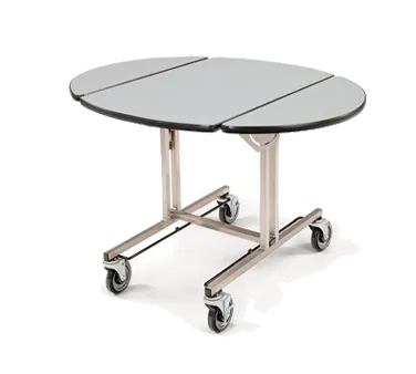 Forbes Industries 4960 Service Table, 36"x43-1/2" Oval Tilt‑Up Lam Top, 4SW 2TF Frame, HotBox Rails