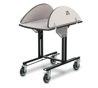 Forbes Industries 4970 Service Table, Oval 36" x 43.5", 1" Plywood, Laminate, Epoxy Frame, Casters