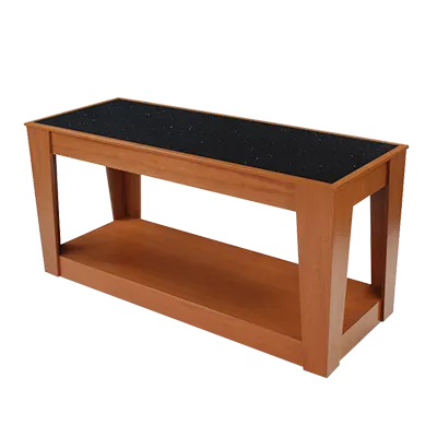 Forbes Industries 5200-5 Rectangular Mobile Induction Table w/ Wood Veneer with Trend Glass/Stone Countertop