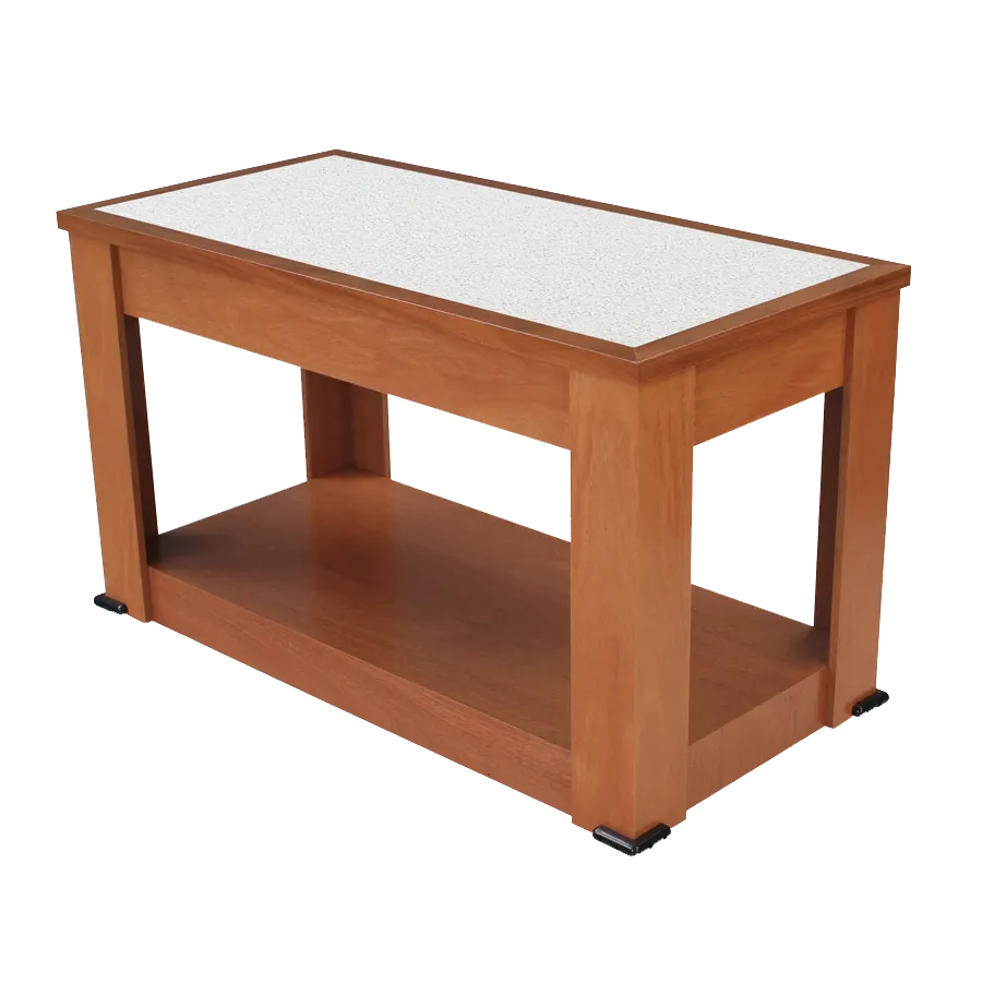Forbes Industries 5206-5 Rectangular Mobile Induction Table w/ Glass/Stone Countertop