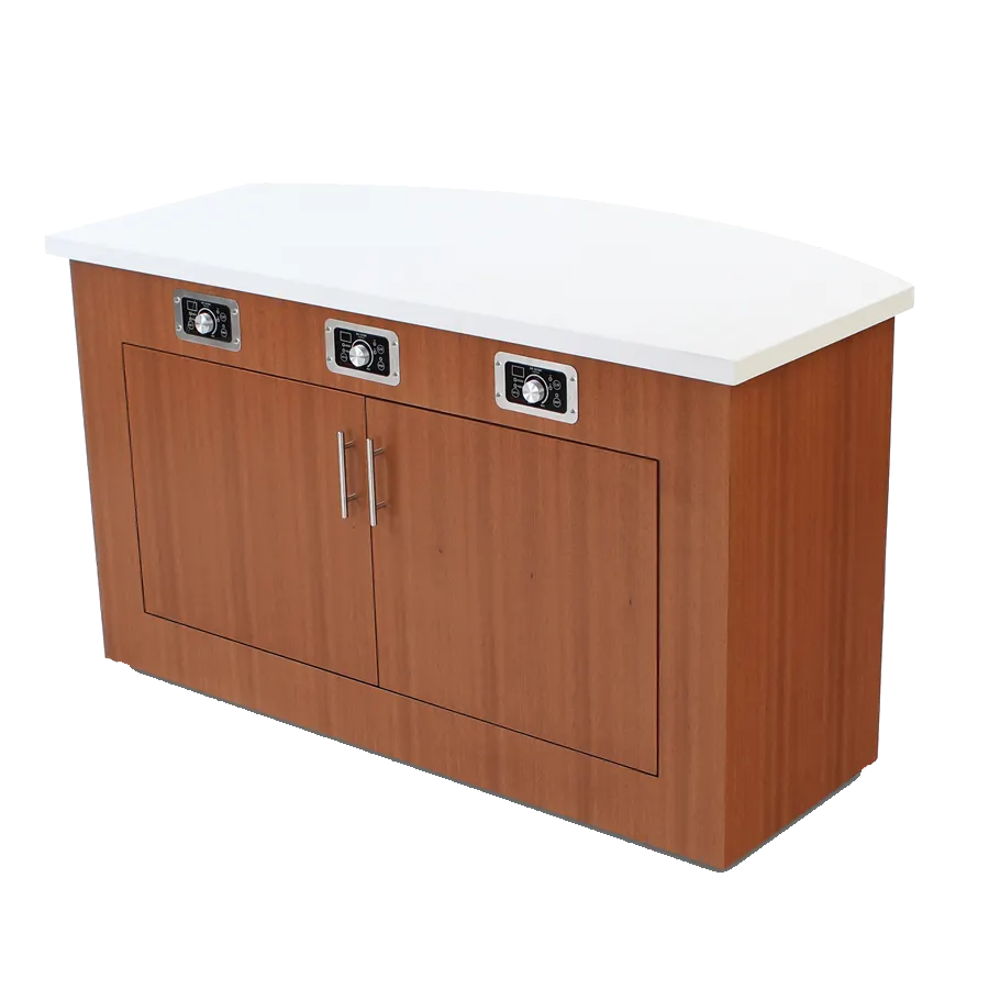 Forbes Industries 5210-6-H4 Mobile Induction Table w/ (4) Holding/Warming Units