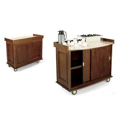 Forbes Industries 5759 Beverage Cart w/ (2) Sliding Doors & 3-Sided Avonite Top, Wood Veneer Cabinet