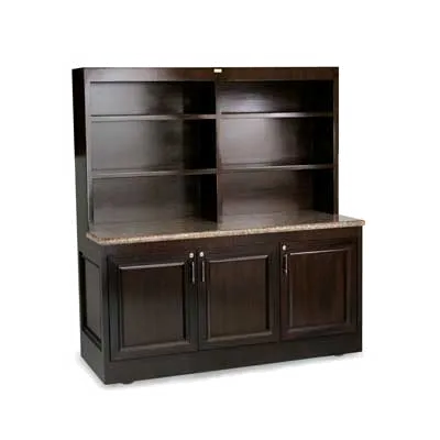 Forbes Industries 5870 Mobile Back Bar w/ (3) Enclosed Storage Sections, (4) Wood Shelves