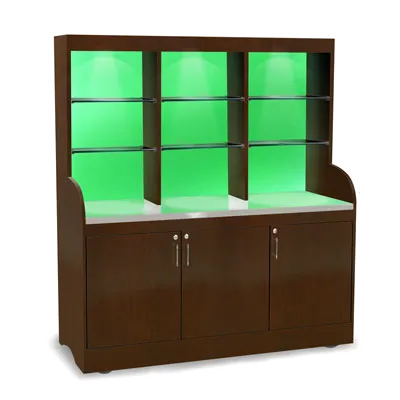 Forbes Industries 5873-ACRYLIC Luxe Series Mobile Back Bar w/  (3) Doors, (6) Glass Shelves
