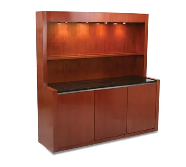 Forbes Industries 5881 Mobile Hardwood Back Bar w/ Wood Veneer Cabinet, Avonite Countertop