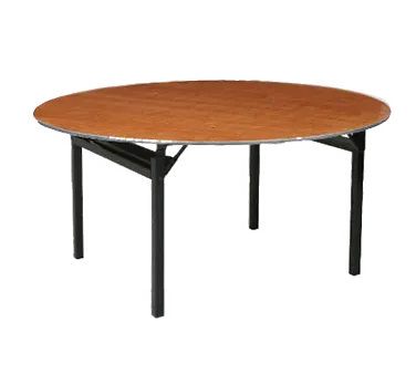 Forbes Industries 600-36DIA 600 Series Folding Banquet Table, 36" Round, 30"H, Plywood Top with Walnut Stain & UV Polycoat, Aluminum Edge