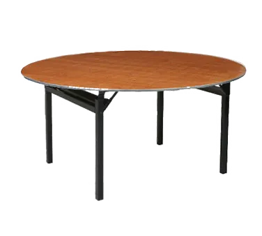 Forbes Industries 600-48DIA 48" Round Folding Table, 30"H, Plywood Top with Walnut Finish, Aluminum Edge