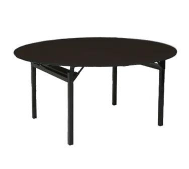 Forbes Industries 600-48DIB 600 Series Round Folding Table, 48" Dia., Laminate Surface, Black Vinyl Edge, Steel Tubing Legs