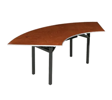Forbes Industries 600-5X10A Serpentine Folding Table, Plywood Top with Walnut Stain & UV Polycoat, Aluminum Edge, Black Epoxy Finish