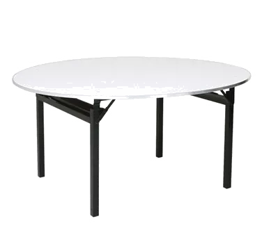 Forbes Industries 600-60DIA-PAD 600 Series Round Folding Table, 60" Dia., 30"H, Padded Vinyl Top, Black Epoxy Finish