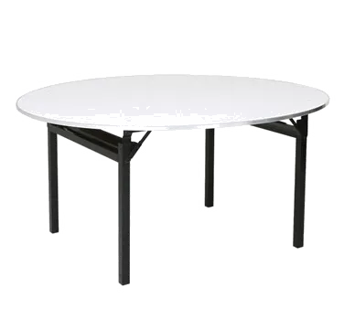 Forbes Industries 600-60SCA-PAD 600 Series Half-Round Folding Table, 30"H, 60" Dia, Padded Vinyl Top, Black Epoxy Powdercoat Legs