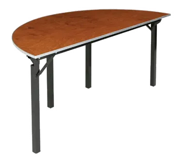 Forbes Industries 600-60SCA 600 Series Half-Round Folding Table, 60" Dia. x 30"H, Plywood Top with Walnut Stain & UV Polycoat, Aluminum Edge