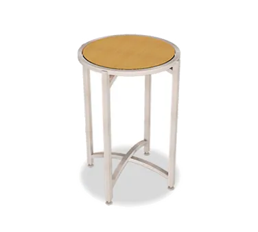 Forbes Industries 7025L-42 EcoFlex Elite Lam Series 24" Round Collapsible Table, Laminate Top, Stainless Steel Frame, Brushed Finish