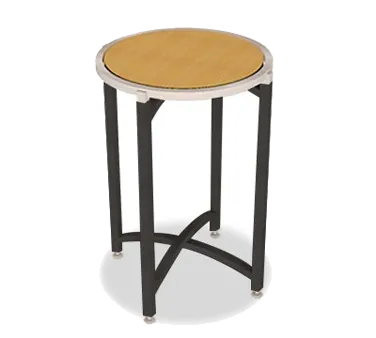 Forbes Industries 7026L-36 EcoFlex Elite Lam Series 24" Round Folding Table, Laminated Top, Black Steel Frame, Side Mount