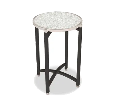 Forbes Industries EcoFlex Elite Trend Series 24" Diameter Round Folding Table, 30"H, Textured Black Steel, Plastic Laminated Top, Model 7026T-30
