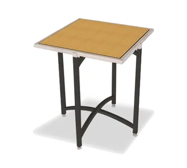 Forbes Industries 7028L-24 EcoFlex Elite Lam Series Folding Table, 30"W x 30"D x 24"H, Square, Textured Black Steel, Two-Sided Laminate Top