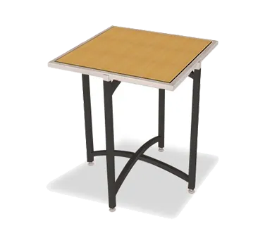 Forbes Industries 7028L-30 EcoFlex Elite Lam Series Folding Table, 30"W x 30"D x 30"H, Square, Textured Black Steel, Two-Sided Laminate Top