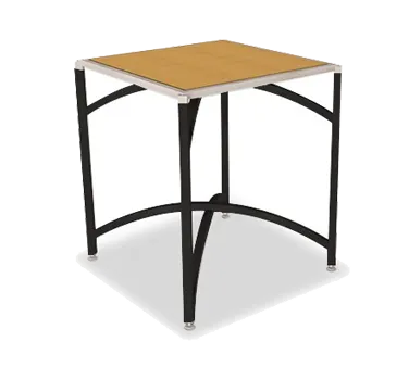 Forbes Industries 7032L-36 EcoFlex Elite Lam Series Square Folding Table, 30"W x 30"D x 36"H, Textured Black Steel Frame