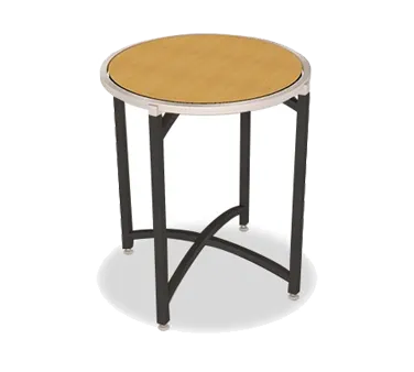 Forbes Industries 7034L-24 EcoFlex Elite Lam Series 30" Round Folding Table, 24"H, Textured Black Steel, Two-Sided Laminate Top