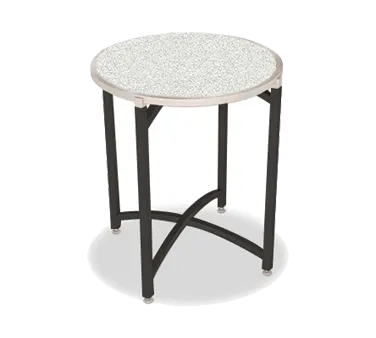 Forbes Industries 7034T-30 EcoFlex Elite Trend Series 30" Round Folding Table, Steel Square Tube, Textured Black Paint, Plastic Laminated Top