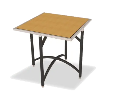 Forbes Industries 7036L-30 EcoFlex Elite Lam Series Folding Table, 36"W x 36"D x 30"H, Textured Black Steel, Two-Sided Laminate Top