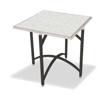 Forbes Industries 7036T-48 EcoFlex Elite Trend Series Folding Table, 36"W x 36"D x 48"H, Textured Black, Side Mount, Steel Square Tube