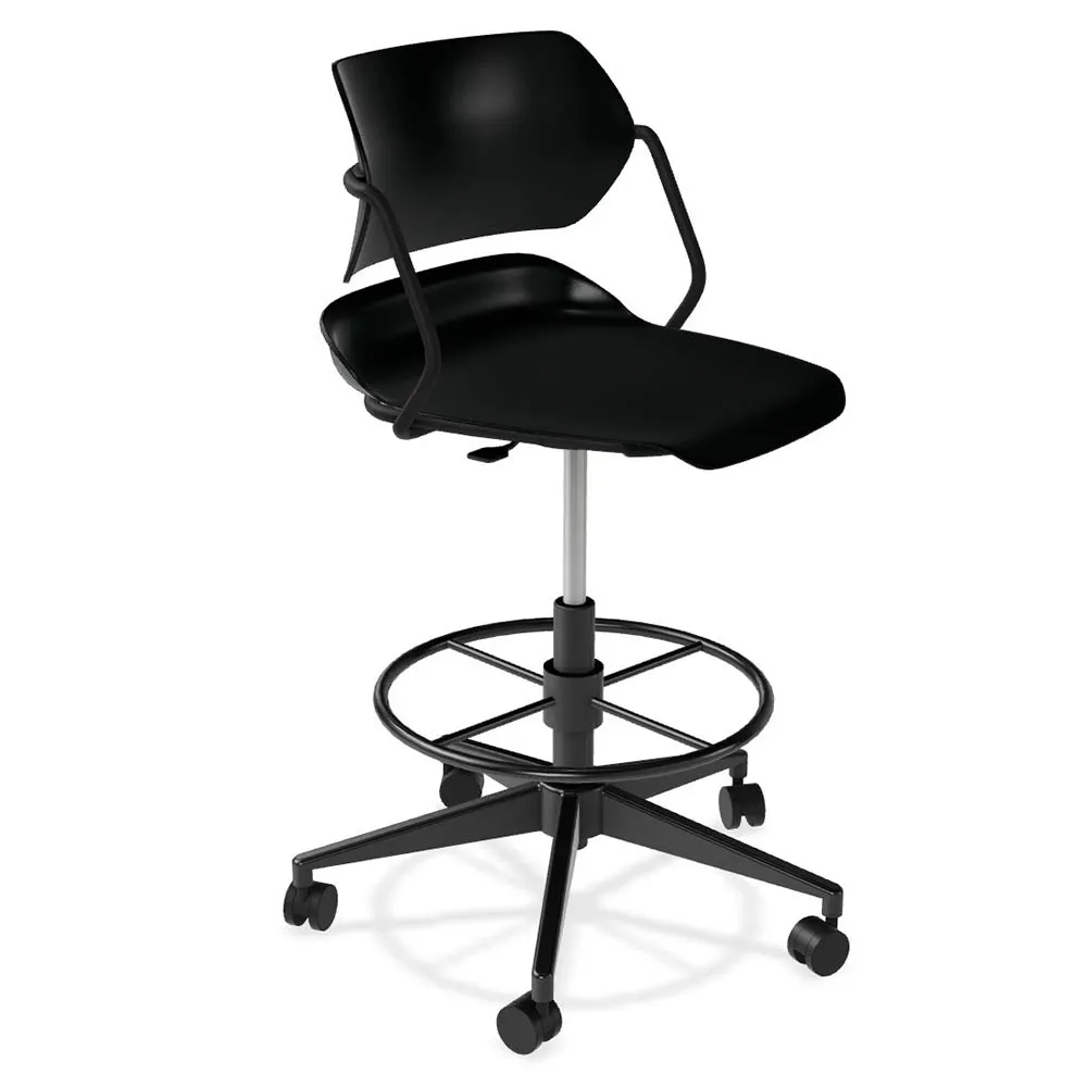 Forbes Industries AS025A12H## Acton Caster Base Task Stool, Armless, Non-Upholstered, Plastic Back & Seat