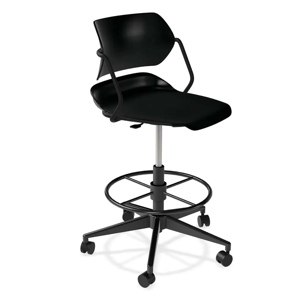 Forbes Industries AS025A14H## Acton® Caster Base Task Stool, Plastic Back & Seat, Armless, Soft Caster with Brake