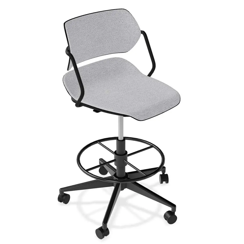 Forbes Industries AS125A13H## Acton® Upholstered Armless Bar Stool with Hard Caster Base