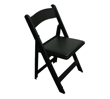 Forbes Industries C450BLP Solid Resin Black Plain Back Folding Chair for Indoor/Outdoor Use 