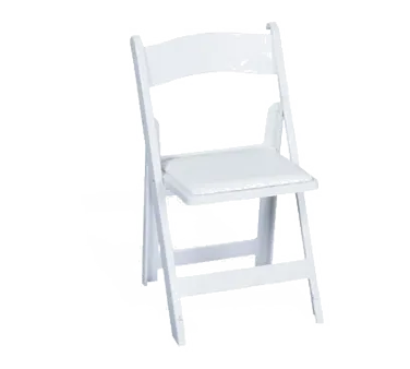 Forbes Industries C450WHPD Solid Resin White Plain Back Folding Chair for Indoor/Outdoor Use
