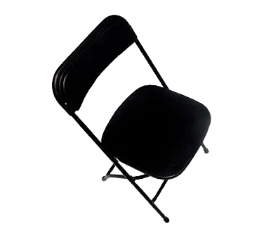 Forbes Industries C600BLK/BL Steel Folding Chair for Indoor/Outdoor Use - Black Plastic Formed Back & Seat