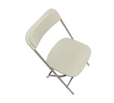 Forbes Industries C600BNE/NE Steel Folding Chair for Indoor/Outdoor Use - Bone Plastic Formed Back & Seat