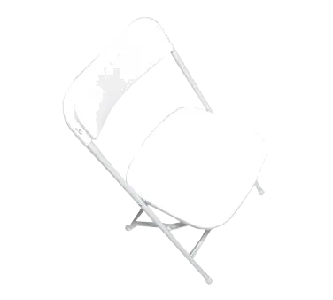 Forbes Industries C600WWH/WH Steel Folding Chair for Indoor/Outdoor Use - Wedding White Plastic Formed Back & Seat