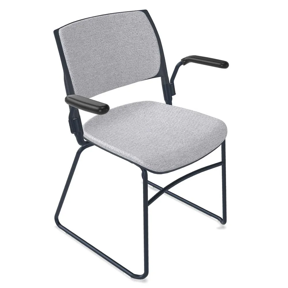 Forbes Industries FGA200###### Nima Upholstered Sled Base Desk Height Chair w/ Arms, Steel Glides