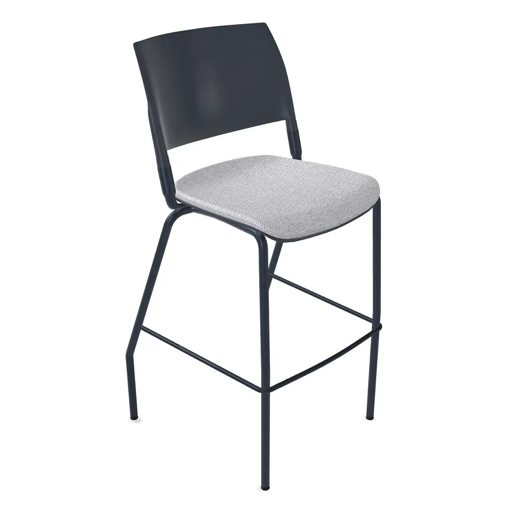Forbes Industries FGC12 NIMA Four Leg Bar Height Chair, Armless, Plastic Back, Upholstered Seat, Stacking