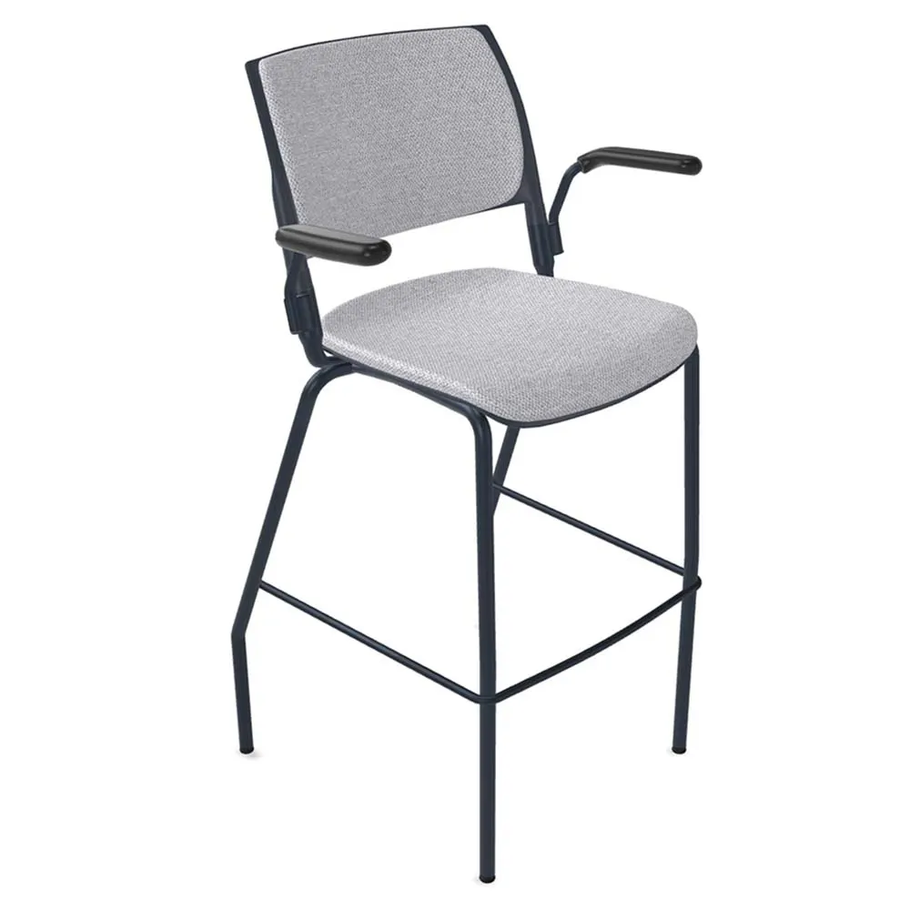 Forbes Industries FGC20###### NIMA Four Leg Upholstered Bar Height Chair with Arms, Stacking, All Upholstery
