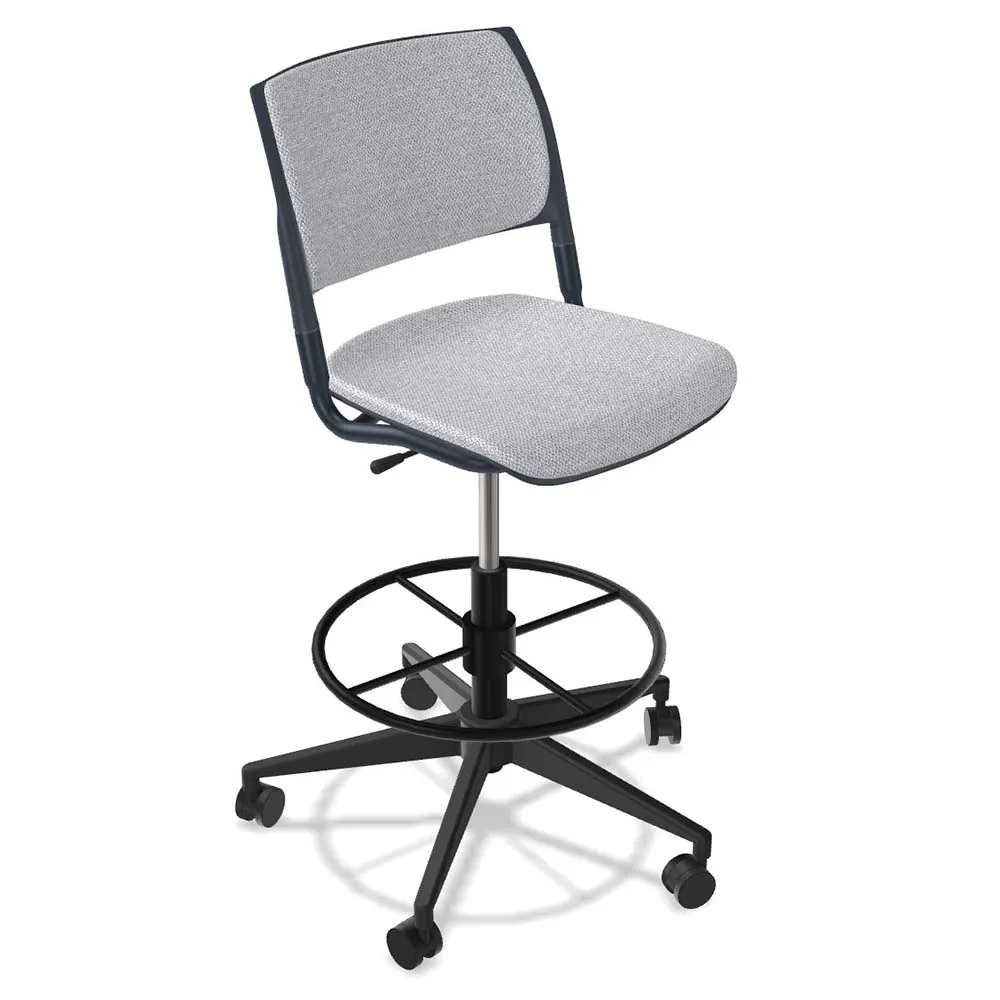 Forbes Industries FGF222###### NIMA Swivel Armless Upholstered Restaurant Bar Stool with Soft Caster
