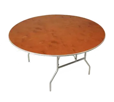 Forbes Industries HO48DI 48" Round Folding Table, Plywood Top, Walnut Finish, 30"H, Aluminum Edge