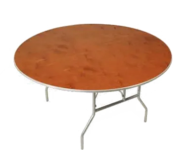 Forbes Industries HO72DI 72" Round Folding Table, 30"H, Plywood Top with Walnut Sealer Stain & Polycoat, Aluminum Edge
