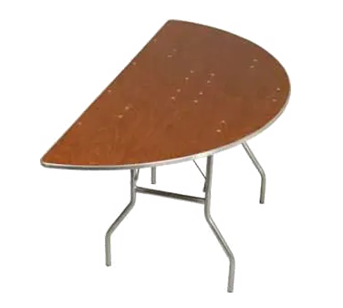Forbes Industries HOSC36 Half-Round Folding Table, 1/2 of 36" Dia. x 30"H, Plywood Top with Walnut Stain & Aluminum Edge