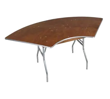 Forbes Industries HOSP5X10A-SWGL 200 Series Serpentine Folding Banquet Table, 5'ID x 10'OD x 30"H, Plywood Top with Walnut Stain
