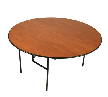 Forbes Industries LS3060RD-### Classic Laminate Series Round Folding Table, 60" Diameter, Laminate Surface, Black Vinyl Edge