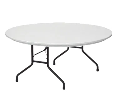 Forbes Industries PT60DI-PL POLYlite 60" Round Folding Table, Polyethylene Surface, 30"H, Powdercoat Finish, Steel Frame